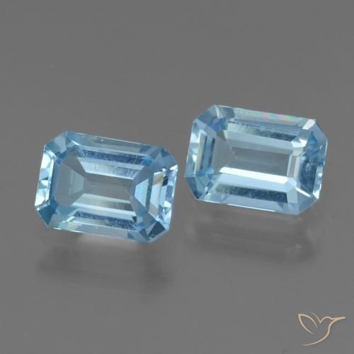 2.12 ct natürliche Swiss Blue Topas-Edelsteine, Oktagonschliff, VVS-VS