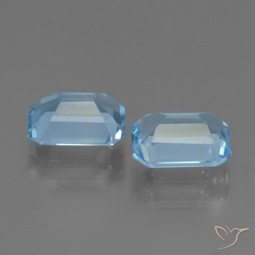 2.12 ct natürliche Swiss Blue Topas-Edelsteine, Oktagonschliff, VVS-VS