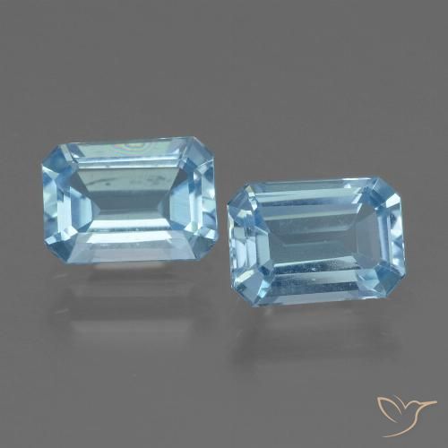 2.16ctw Natürlicher Himmerlblau Topas, Smaragdschliff, VVS-VS