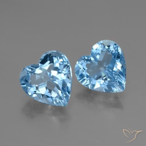 5.37 ct natürliche Swiss Blue Topas-Edelsteine, Herz, VVS-VS