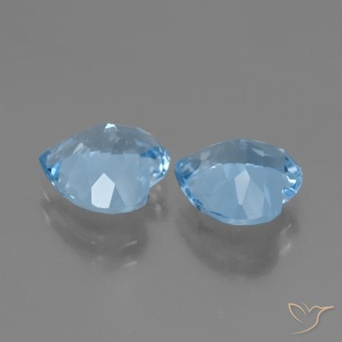 5.37 ct natürliche Swiss Blue Topas-Edelsteine, Herz, VVS-VS
