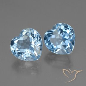 6.84 ct natürliche Swiss Blue Topas-Edelsteine, Herz, VVS