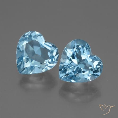 6.45ctw Natürlicher Swiss Blue Topas, Herz, VVS, Photo A