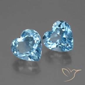 6.45 ct natürliche Swiss Blue Topas-Edelsteine, Herz, VVS