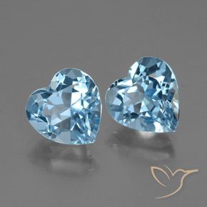 6.06 ct natürliche Swiss Blue Topas-Edelsteine, Herz, VVS