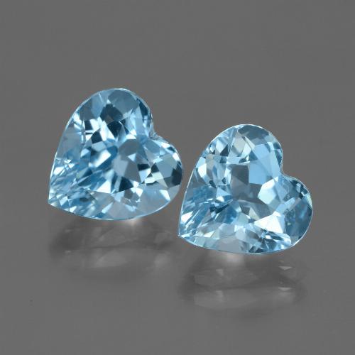 6.19 ct natürliche Swiss Blue Topas-Edelsteine, Herzform, VVS