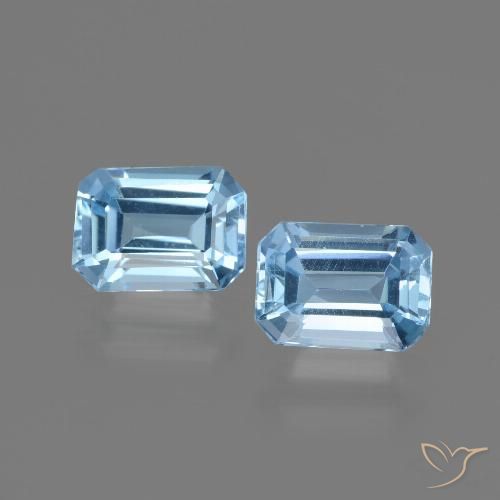 2.25ctw Natürlicher Himmerlblau Topas, Smaragdschliff, VVS-VS