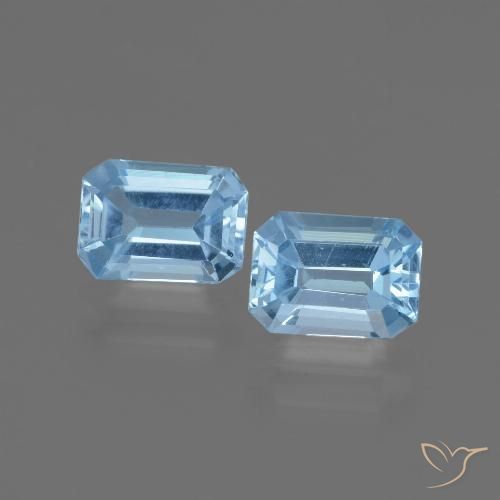 2.32ctw Natürlicher Swiss Blue Topas, Smaragdschliff, VVS-VS