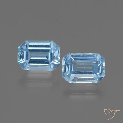 2.20ctw Natürlicher Swiss Blue Topas, Smaragdschliff, VVS-VS
