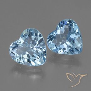 5.51 ct natürliche Swiss Blue Topas-Edelsteine, Herz, VVS