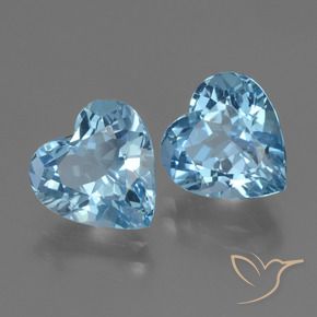 6.07 ct natürliche Swiss Blue Topas-Edelsteine, Herz, VVS