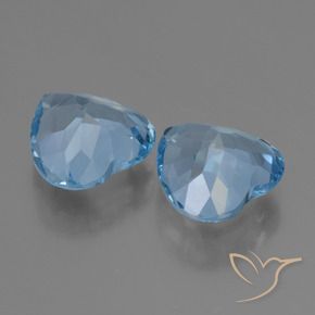 5.84 ct natürliche Swiss Blue Topas-Edelsteine, Herz, VVS