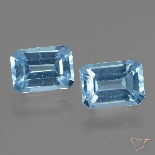 2.60ctw Natürlicher Swiss Blue Topas, Smaragdschliff, VVS-VS