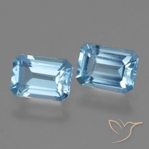 2.60 ct natürliche Swiss Blue Topas-Edelsteine, Oktagonschliff, VVS-VS