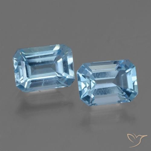2.38ctw Natürlicher Swiss Blue Topas, Smaragdschliff, VS