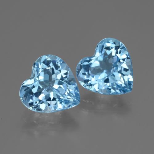 5,98 ct natürliche blauer Topas-Edelsteine, Herzform, VVS