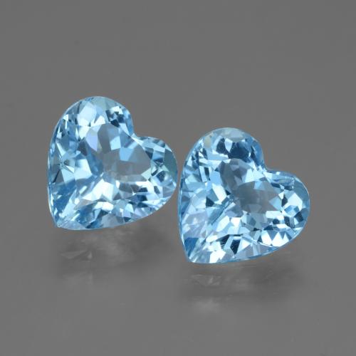 5,98 ct natürliche blauer Topas-Edelsteine, Herzform, VVS