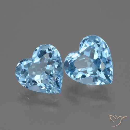5.78 ct natürliche Swiss Blue Topas-Edelsteine, Herz, VS