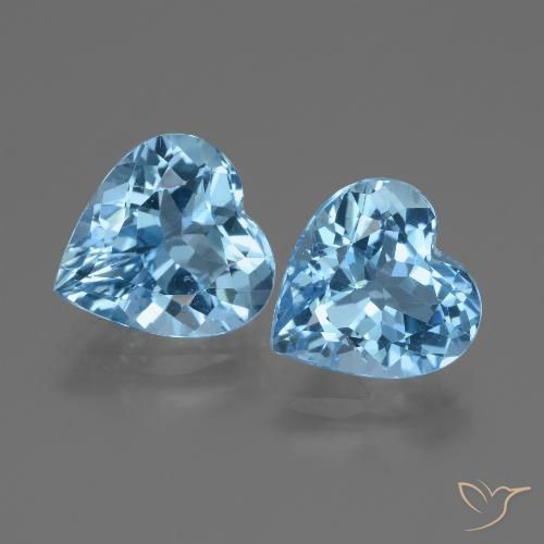 5.84ctw Natürlicher Swiss Blue Topas, Herz, VVS