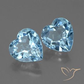 5.88 ct natürliche Swiss Blue Topas-Edelsteine, Herz, VVS-VS