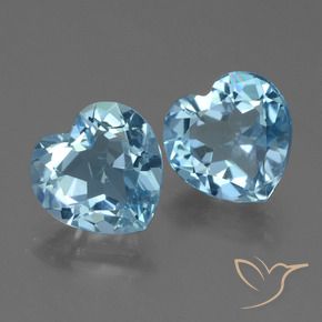 5.51 ct natürliche Himmerlblau Topas-Edelsteine, Herz, VVS