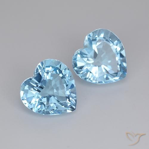 6.37 ct natürliche Himmerlblau Topas-Edelsteine, Herz, VVS-VS