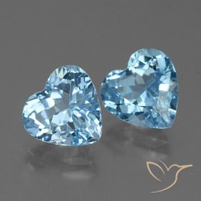 5.84 ct natürliche Swiss Blue Topas-Edelsteine, Herz, VVS