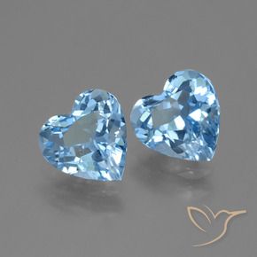 5.54 ct natürliche Swiss Blue Topas-Edelsteine, Herz, VVS-VS