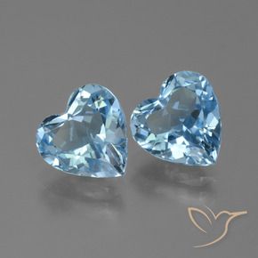 6.30 ct natürliche Himmerlblau Topas-Edelsteine, Herz, VVS