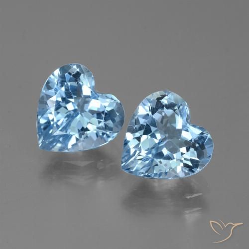 6.00ctw Natürlicher Swiss Blue Topas, Herz, VVS