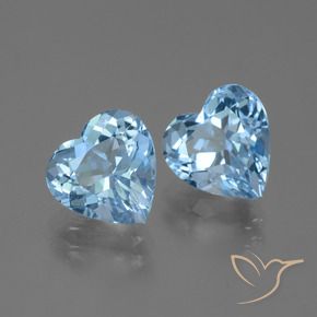 6.37 ct natürliche Himmerlblau Topas-Edelsteine, Herz, VVS-VS