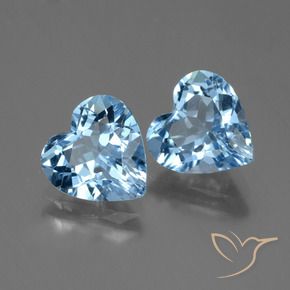 5.43 ct natürliche Swiss Blue Topas-Edelsteine, Herz, VVS-VS