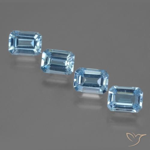 4.98ctw Natürlicher Swiss Blue Topas, Smaragdschliff, VVS-VS