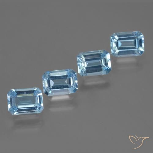 4.98 ct natürliche Swiss Blue Topas-Edelsteine, Oktagonschliff, VVS-VS