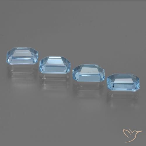 4.98 ct natürliche Swiss Blue Topas-Edelsteine, Oktagonschliff, VVS-VS