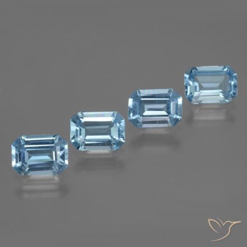 4.18 ct natürliche Swiss Blue Topas-Edelsteine, Oktagonschliff, VVS-VS