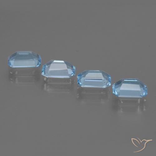 4.18 ct natürliche Swiss Blue Topas-Edelsteine, Oktagonschliff, VVS-VS
