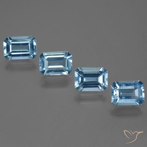 4.56ctw Natürlicher Swiss Blue Topas, Smaragdschliff, VVS-VS