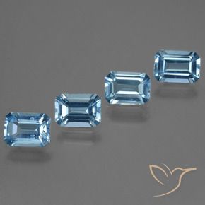 4.56 ct natürliche Swiss Blue Topas-Edelsteine, Oktagonschliff, VVS-VS