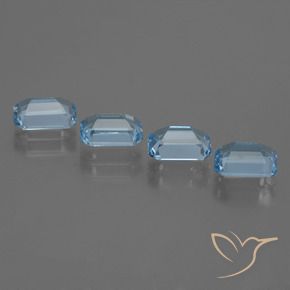 4.56 ct natürliche Swiss Blue Topas-Edelsteine, Oktagonschliff, VVS-VS