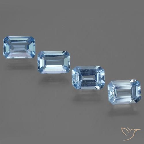 4.70ctw Natürlicher Swiss Blue Topas, Smaragdschliff, VVS-VS