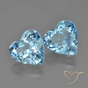 8.42 ct natürliche Swiss Blue Topas-Edelsteine, Herz, VVS