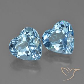 8.43 ct natürliche Swiss Blue Topas-Edelsteine, Herz, VVS-VS