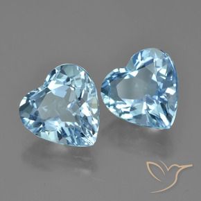 8.34 ct natürliche Swiss Blue Topas-Edelsteine, Herz, VVS-VS