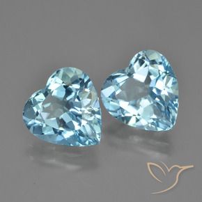 8.36 ct natürliche Swiss Blue Topas-Edelsteine, Herz, VVS-VS