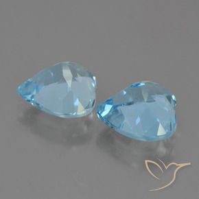 8.36 ct natürliche Swiss Blue Topas-Edelsteine, Herz, VVS-VS