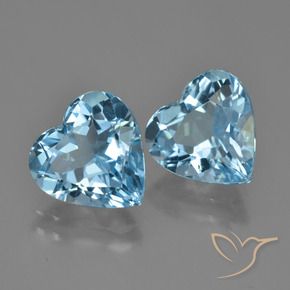 8.48 ct natürliche Swiss Blue Topas-Edelsteine, Herz, VVS
