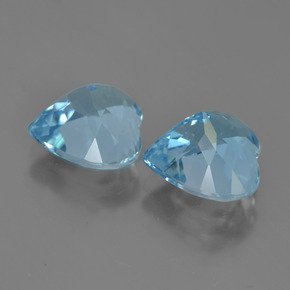 8.80 ct natürliche Swiss Blue Topas-Edelsteine, Herzform, VVS-VS
