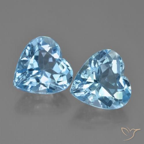 8,61 ct natürliche blauer Topas-Edelsteine, Herzform, VVS