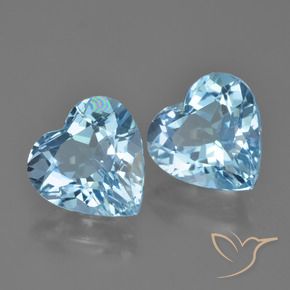 8.34 ct natürliche Swiss Blue Topas-Edelsteine, Herz, VVS-VS
